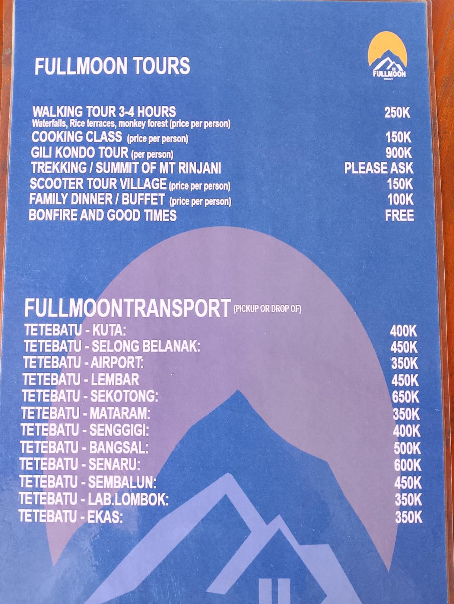 Hotel Tetebatu Fullmoon Extérieur photo